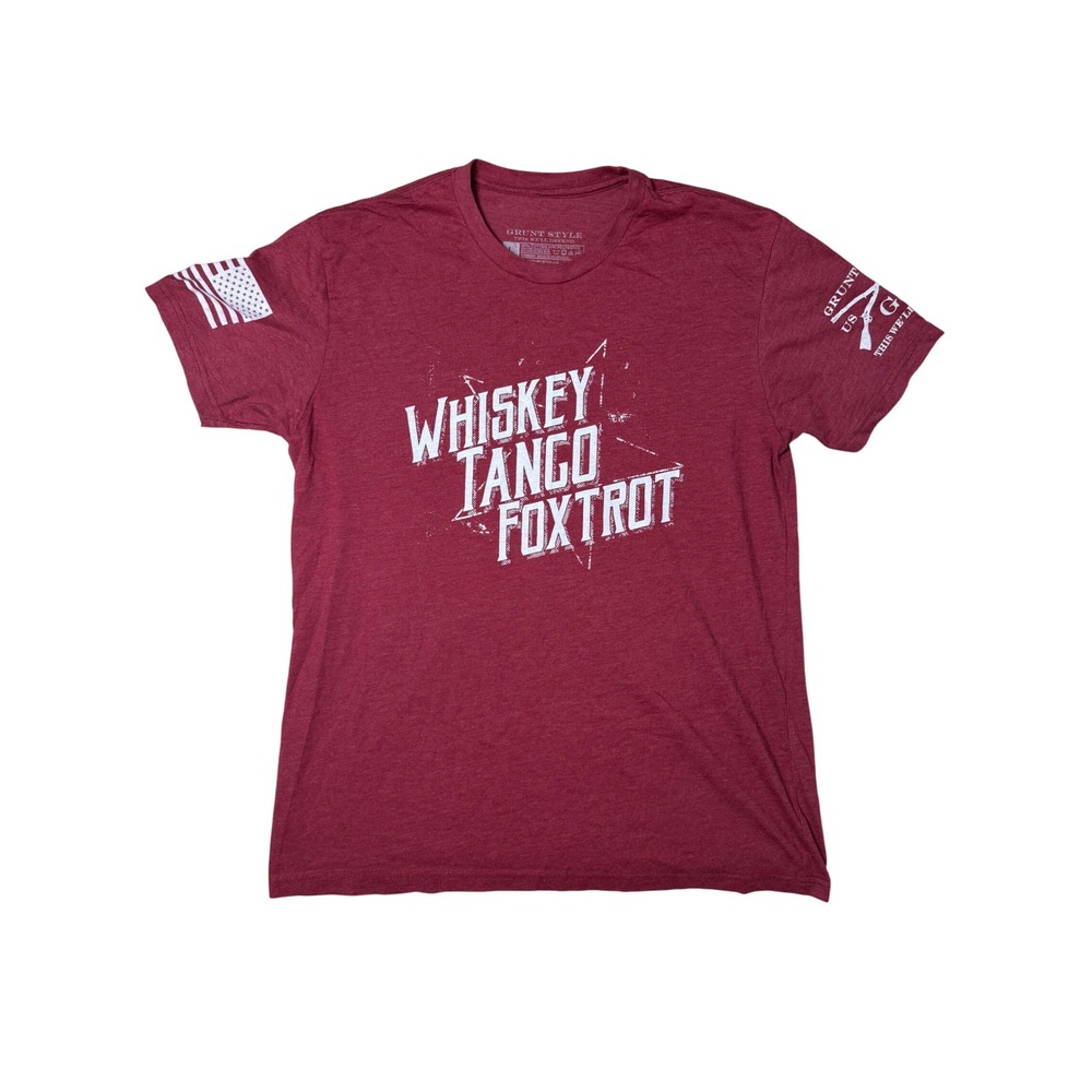 Grunt‎ Style Whiskey Tango Foxtrot Shirt Mens Large Red Graphic Tee Patriotic
